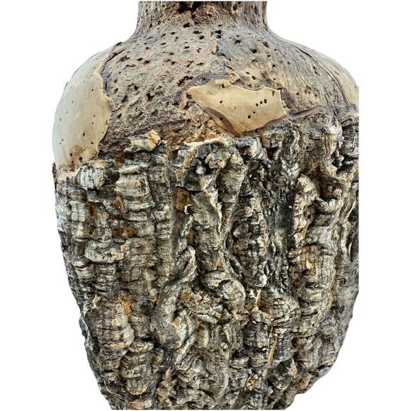 Handcrafted Natural Cork Decanter Bottle Bark & Burl Signed Rustic Portugal Art - Picture 5 of 11